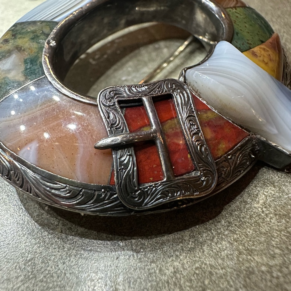♥️Valentines Special♥️ Scottish Agate & Silver brooch. Unique collectors piece!